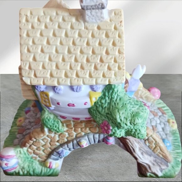 Cottontale Cottages Porcelain Bunny  Bridge House Figurine - Picture 4 of 8